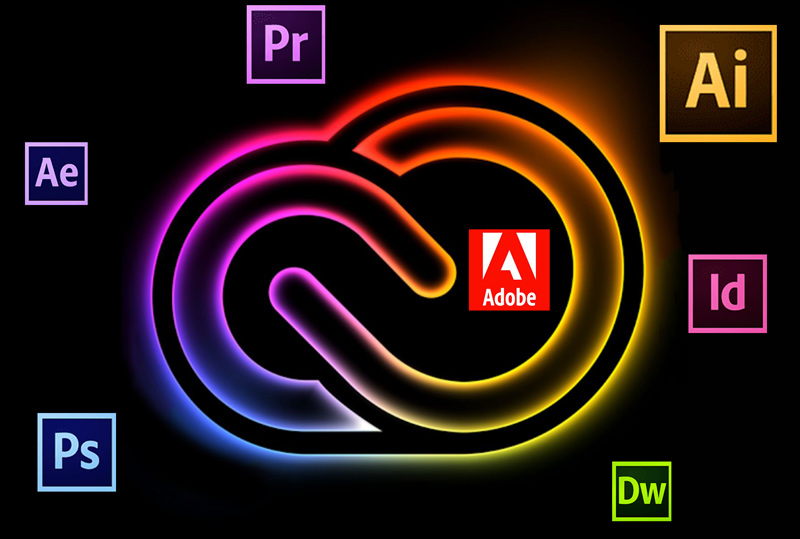 Adobe Creative Cloud sur fond noir
